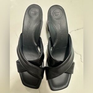 Paul Green CiCi Lauren Sandal Black Patent Sandal Heel Size 6 1/2 / US 9